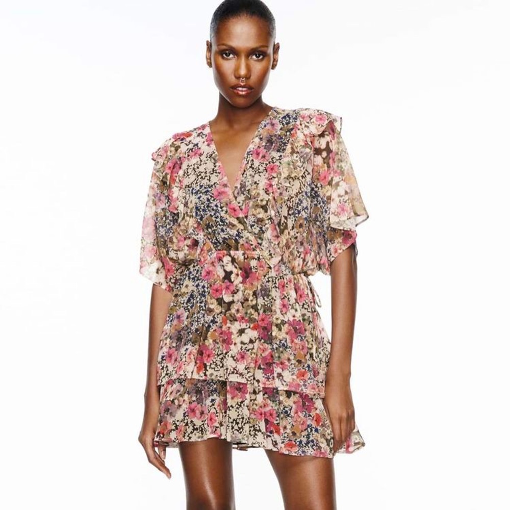 Zara Floral Printed Mini Dress